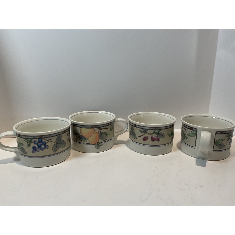 Mikasa Intaglio Garden Harvest Fruit Cups Set of 4 Dishwasher Microwave Safe